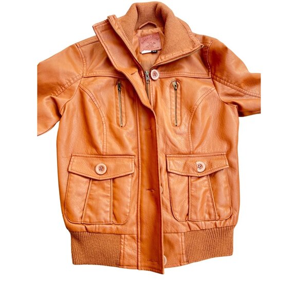 Beverly Hills Polo Club Women Medium Leather Jacket With Zip & Button Closure - Picture 9 of 9